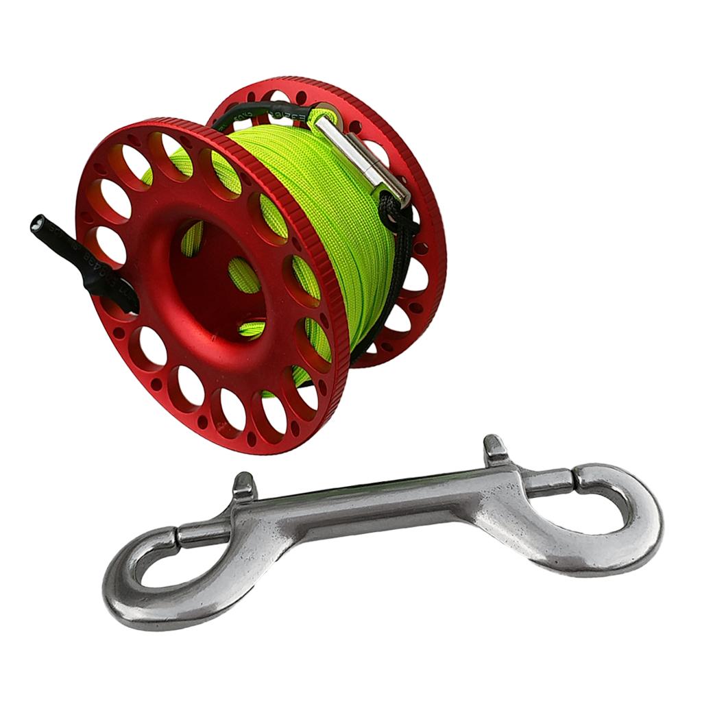 30m Aluminum Alloy Cave Scuba Diving Finger Spool Guide Line Reel Red