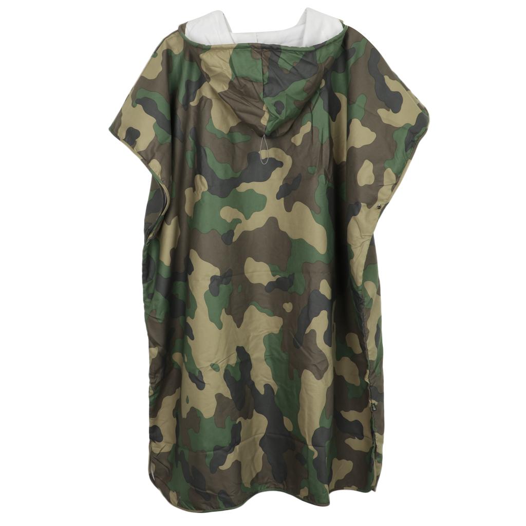 Camouflage Bath Robe Wetsuit Changing Towel Poncho Unisex Camouflage-Jungle