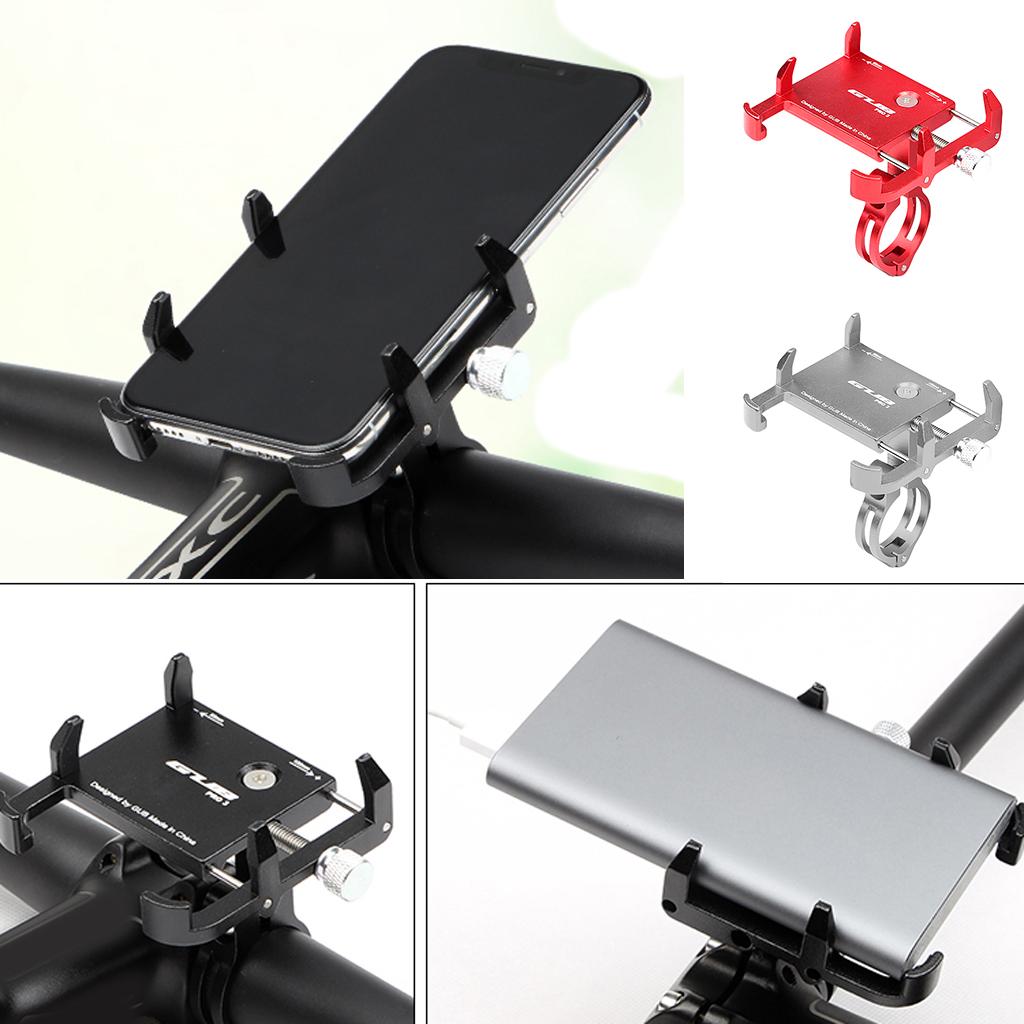 Aluminum Alloy Bike Bicycle Holder Handle Phone Mount Handlebar Holder Black