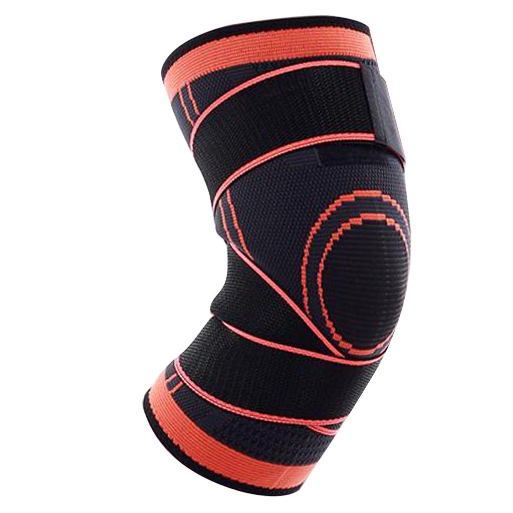 3D Weaving Knee Brace Breathable Sleeve Support for Sports Protect Orange-XL