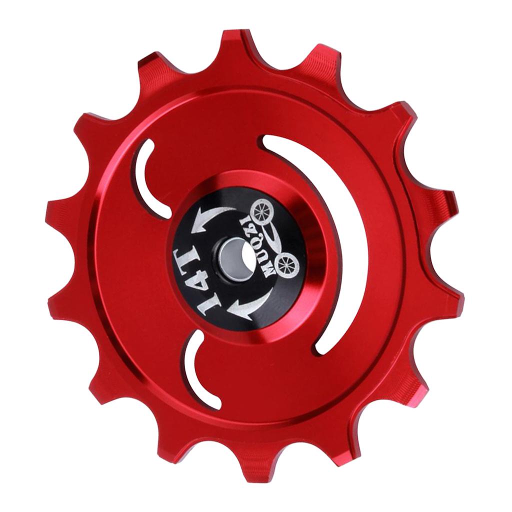 Mountain Bike Bicycle Ceramic Rear Derailleur Jockey Pulley Wheel Red 14T