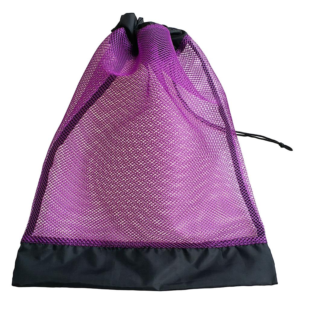 Mesh Drawstring Pouch Scuba Dive Mesh Bag Water Sport Storage Holder Purple