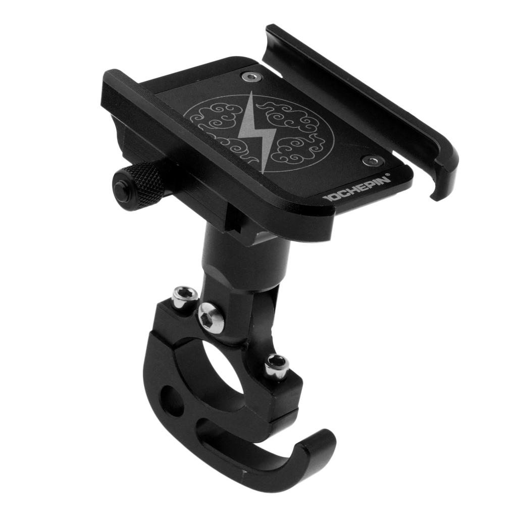 Alloy Rotating Bicycle Handlebar Phone Stand Stem Clip Mount Holder  Black