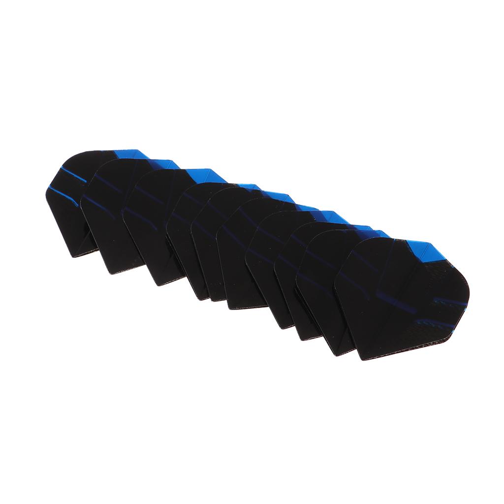 10Pcs Standard Shape Dart Flights Tail Accessory for Dart Games Black Blue