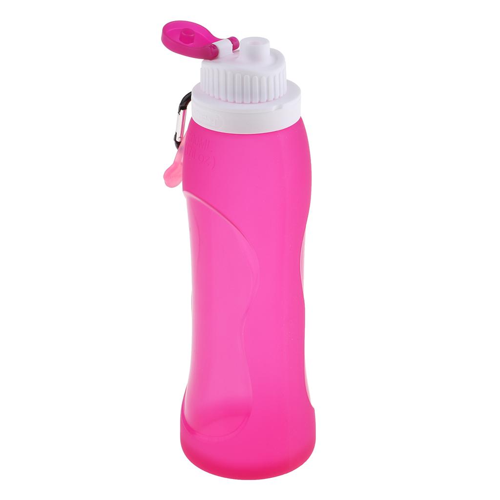 Silicone Collapsible Drink Cup Silicone Sports Foldable Water Bottle Rose