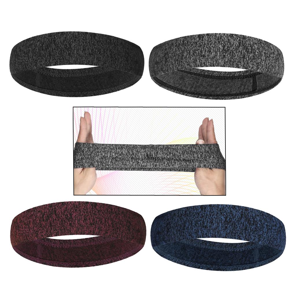 Men Women Sports Headband Gym Tennis Basketball Sweatband Hairband Black