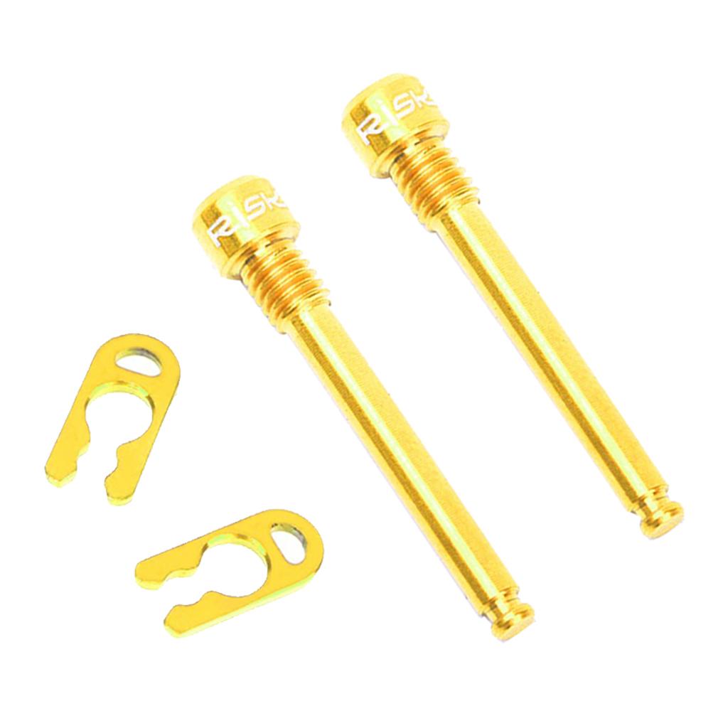 2pcs Bicycle M4 Bolt Threaded Hydraulic Disc Brake Plug Fixed Bolts Gold