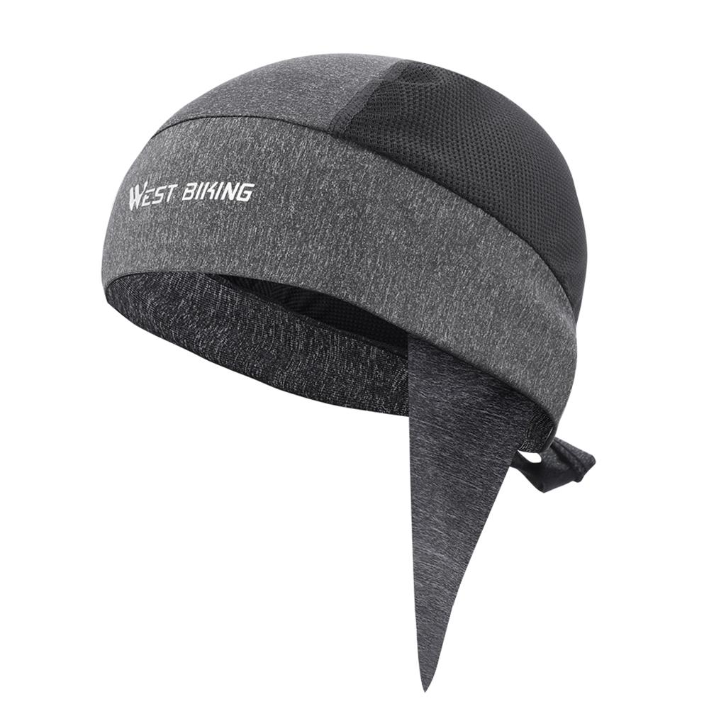 Cycling Skull Cap Outdoor Helmet Liner Sweatband Headband Head Scarf Gray