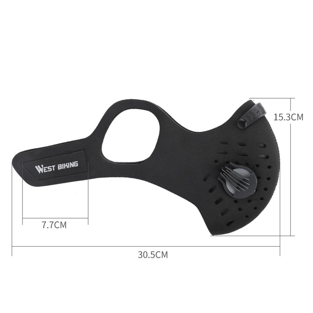 Cycling Half Face Mask Biking Adjustable Facemask Antidust PM2.5 Filter Gray