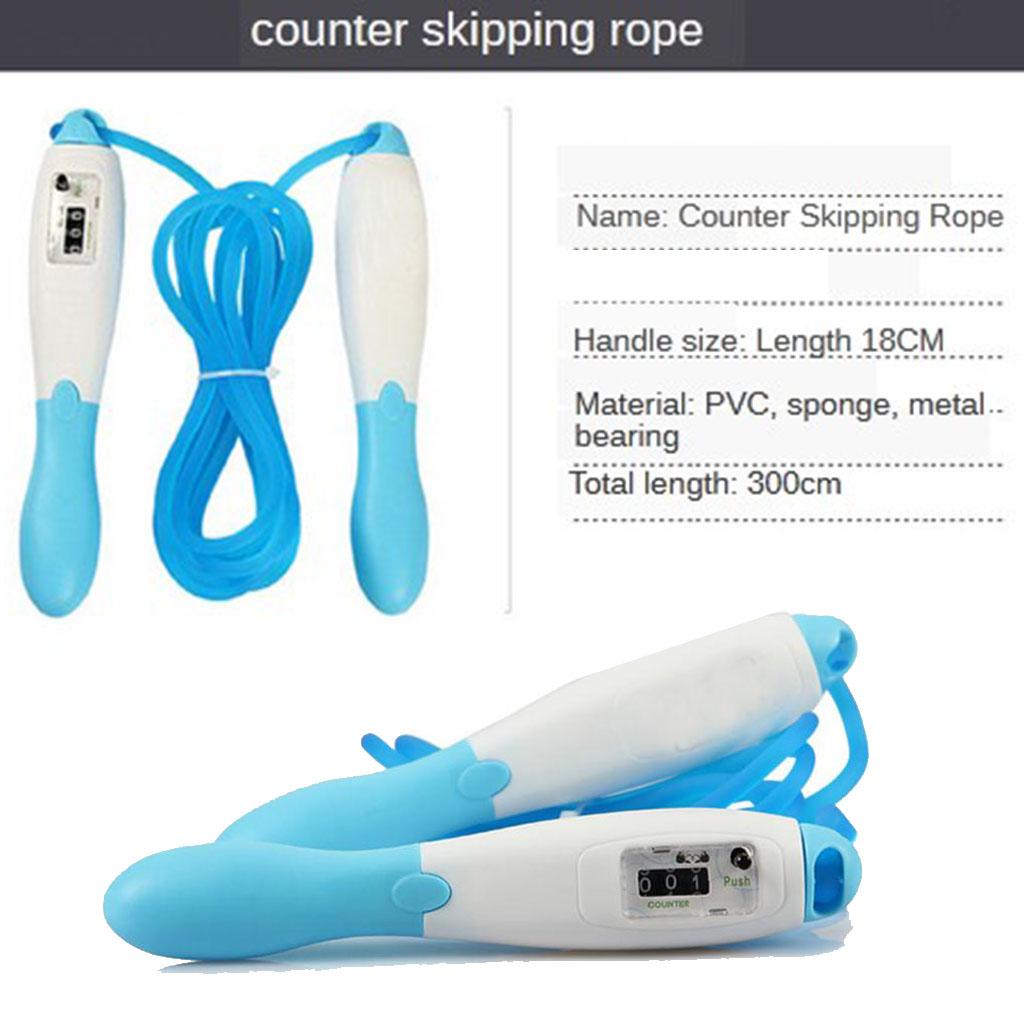 Counting Boxing Skipping Rope Cardio Fitness Exercise Equipment Tool Blue