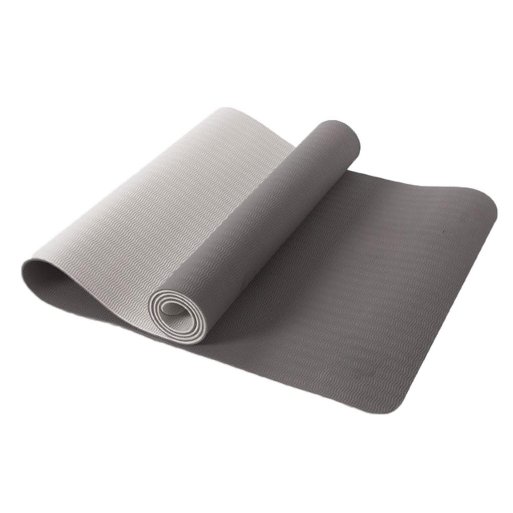 6mm Household Home Exercise Yoga Mat Extended Skid Fitness Rubber  Gray