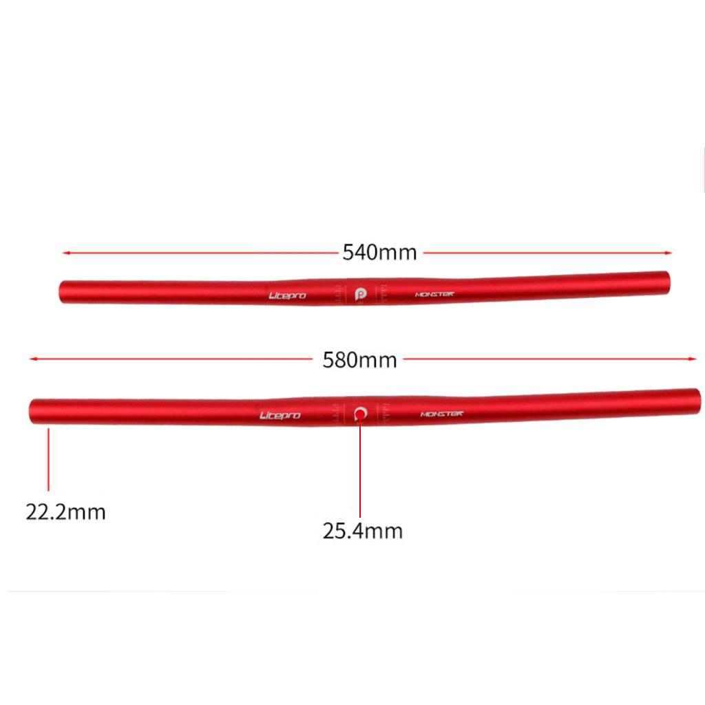 Bicycle Handlebar Aluminum Alloy Riser Bar Handlebar Red 580mm