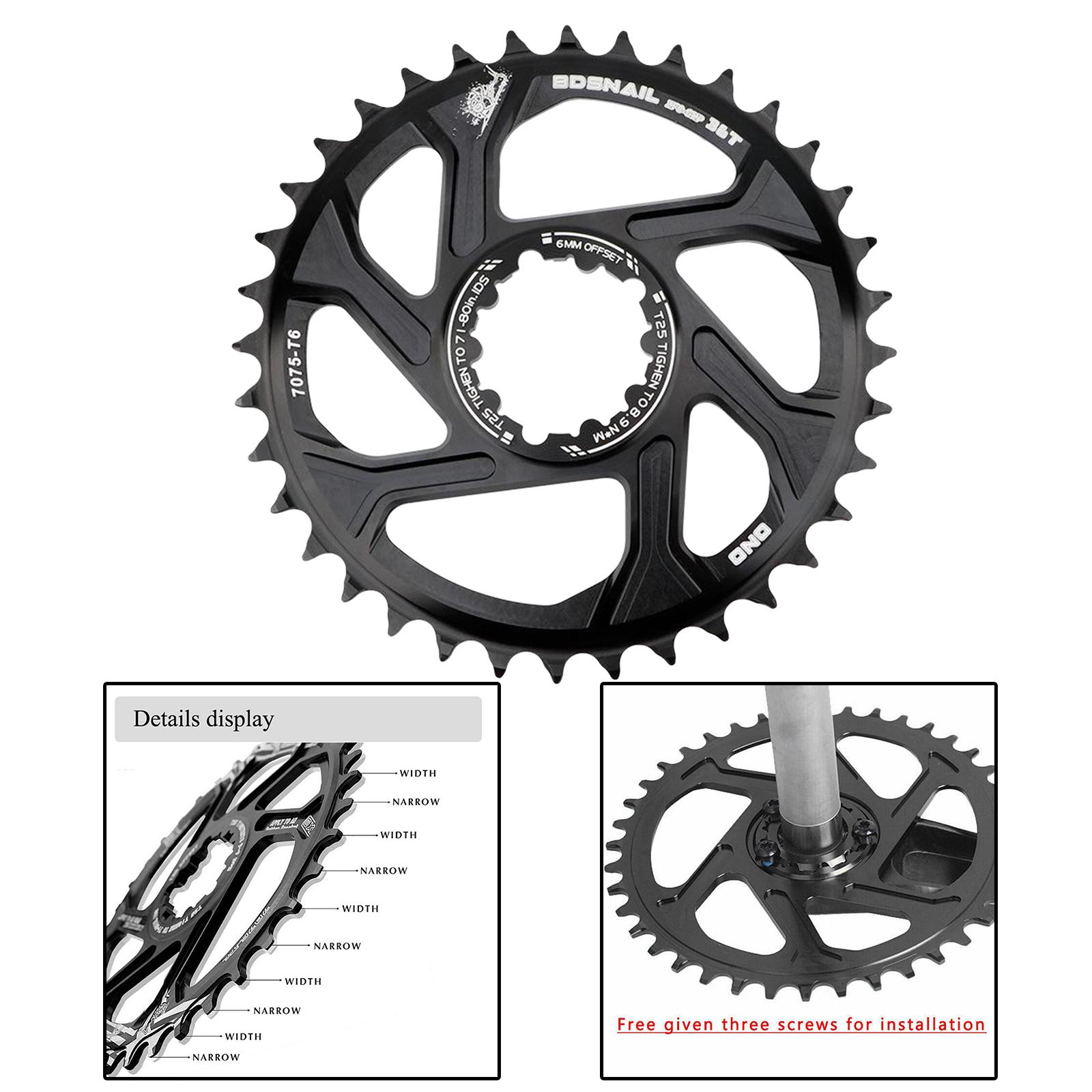 Bike Chainring Integrated Narrow Wide Bicycle Direct Mount Black 38T