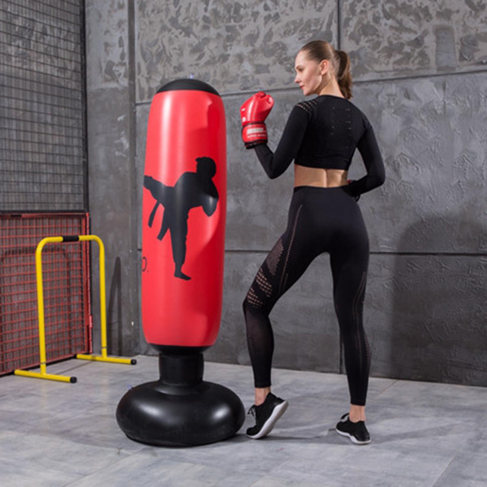 160cm Inflatable Boxing Punch Bag Kick MMA Training Kid Adult Sandbag Red