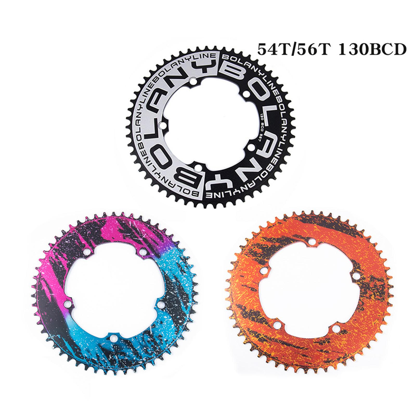Deluxe Bike Chainring Solid Bicycle Narrow Wide BCD130 Chainwheel Blue 54T