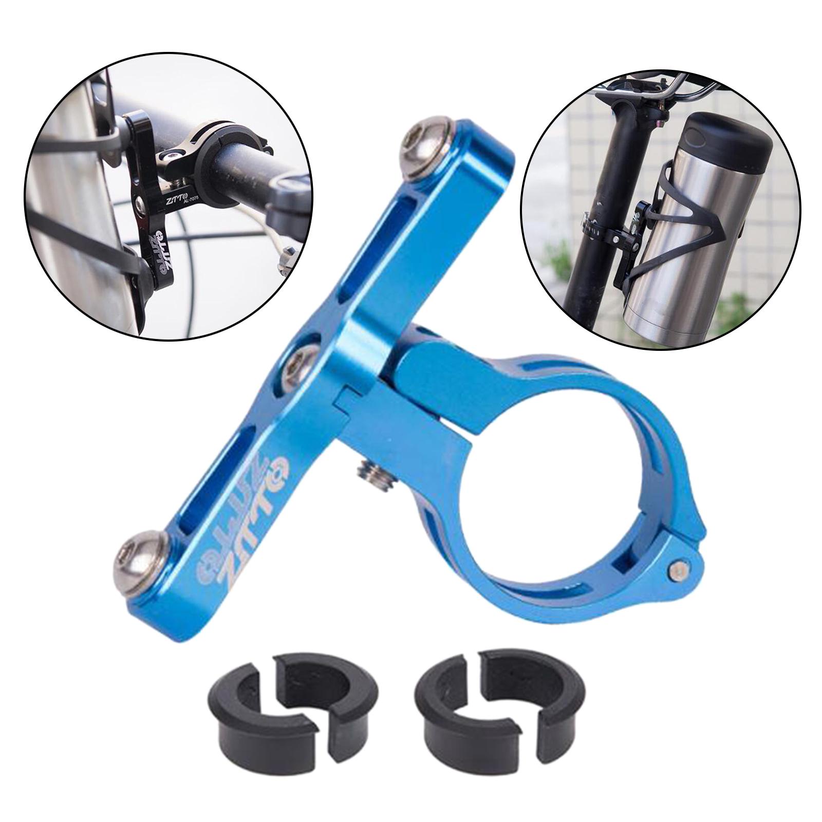 2xBike Bottle Cage Adapter Aluminum Alloy Fork Frame Kettle Bracket Blue