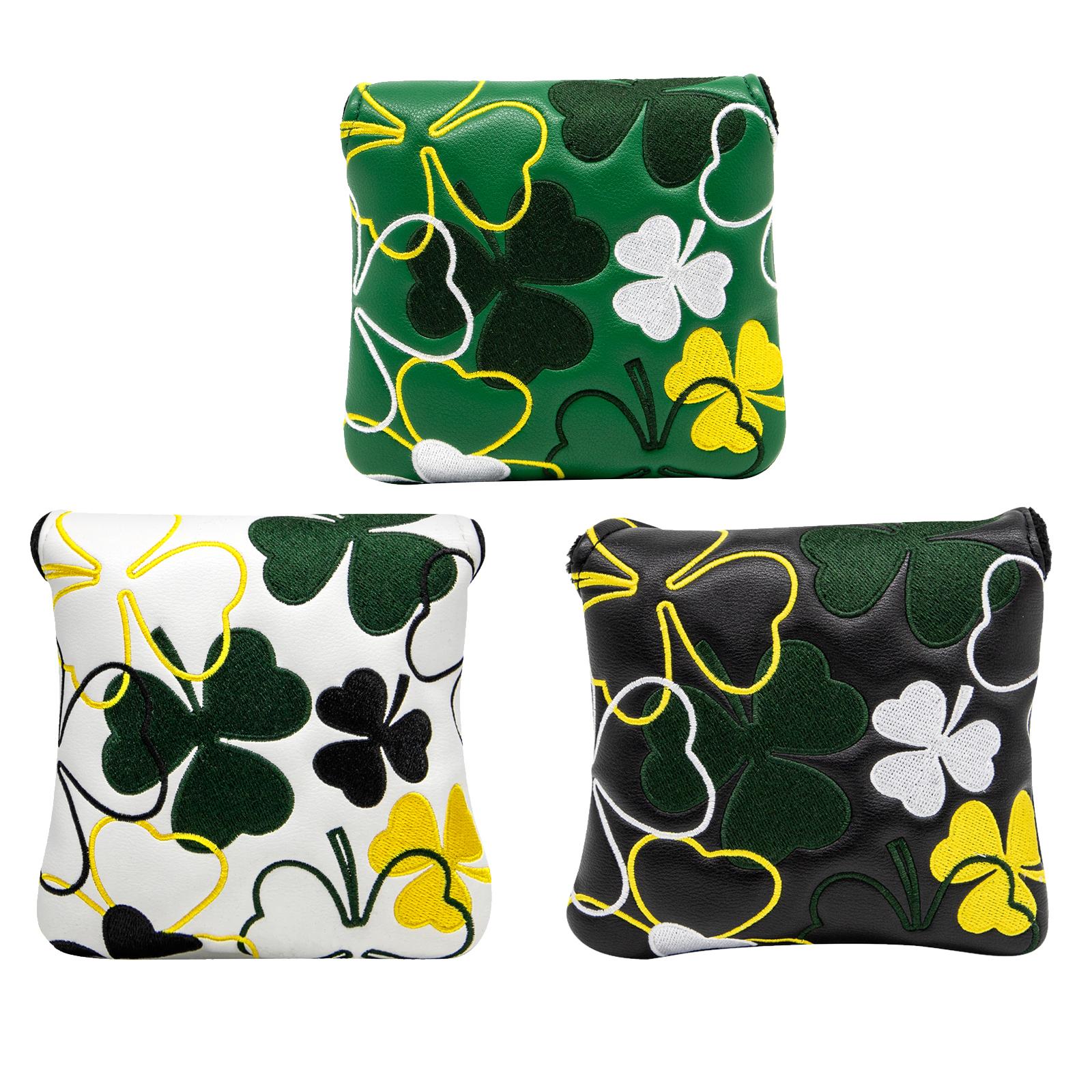 Golf Mallet Putter Cover Square Center Shaft Headcover Protector Case Green