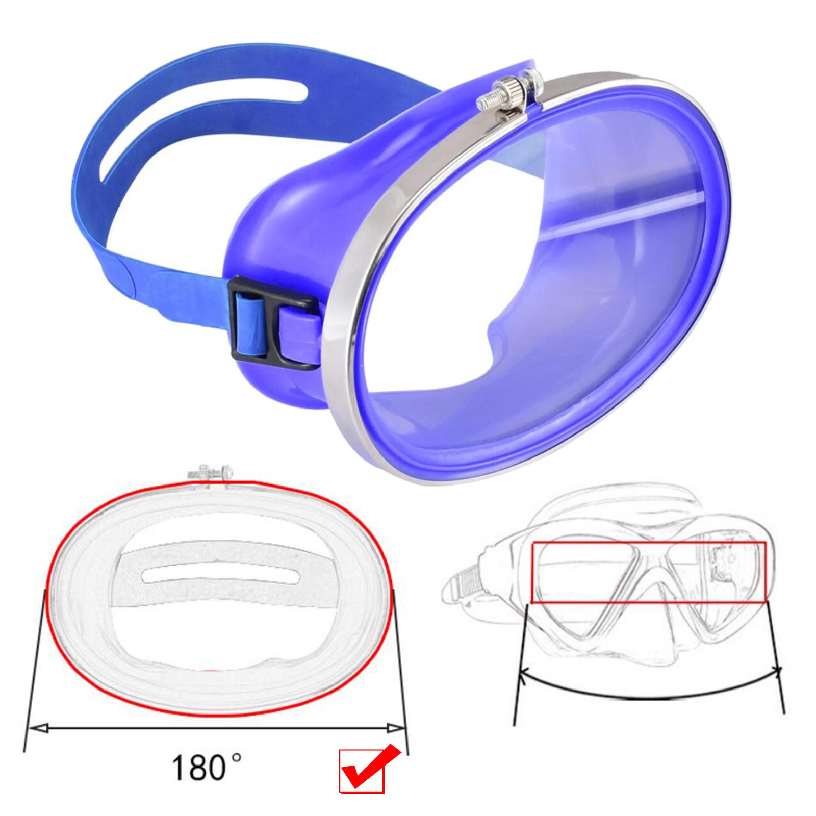 Classic Oval Scuba Dive Mask No Fogging Tempered Glass Underwater Glasses Blue