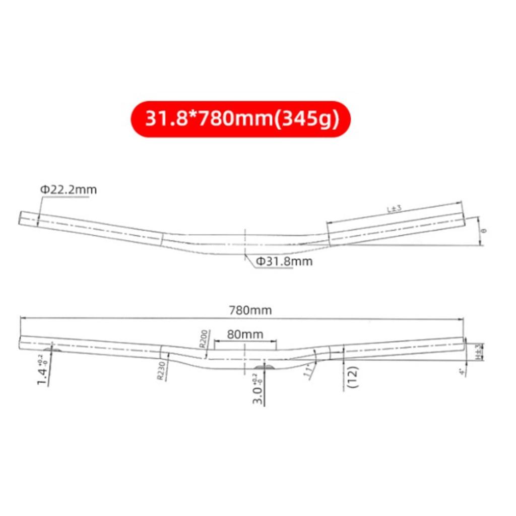 Mountain Bike Handlebar 31.8mm Aluminum MTB Bicycle Riser Bar 780mm Green