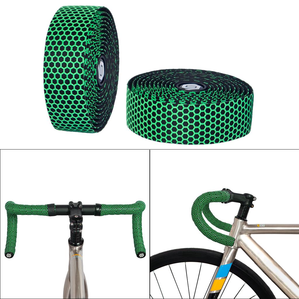 2x Non Slip Bicycle Handlebar Tapes Grip Wraps Bike Drop Bar Green
