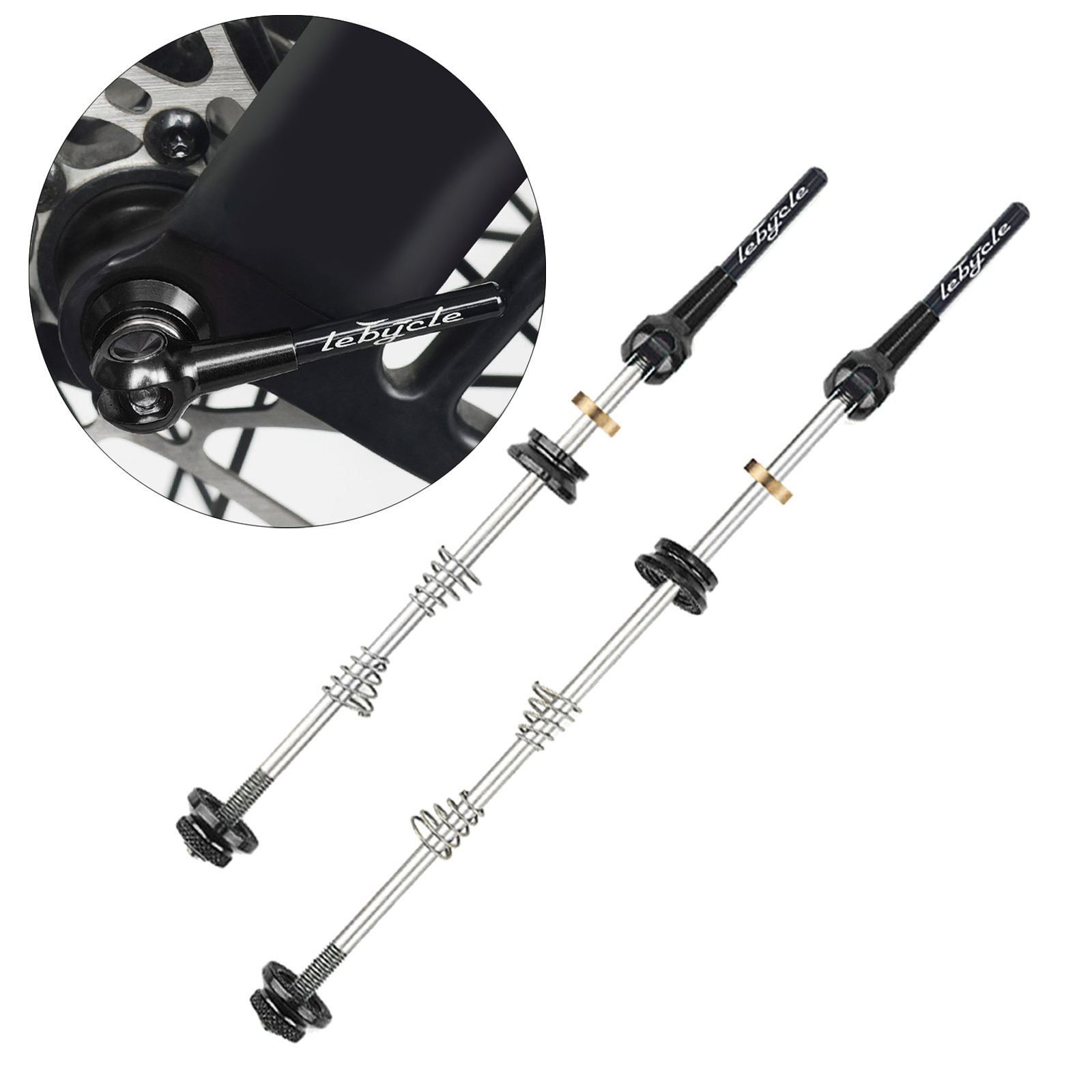 1 Pair Bicycle Skewers Titanium Quick Release Axle Mountain Bike Wheel Black