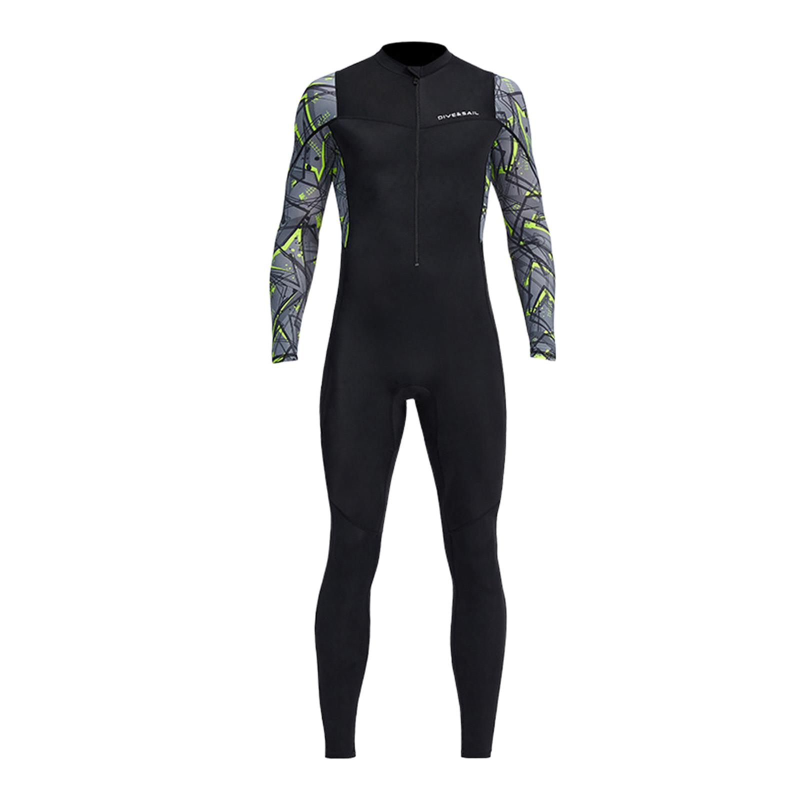 Men Diving Wetsuit Thermal 1 Piece Front Zip Scuba
