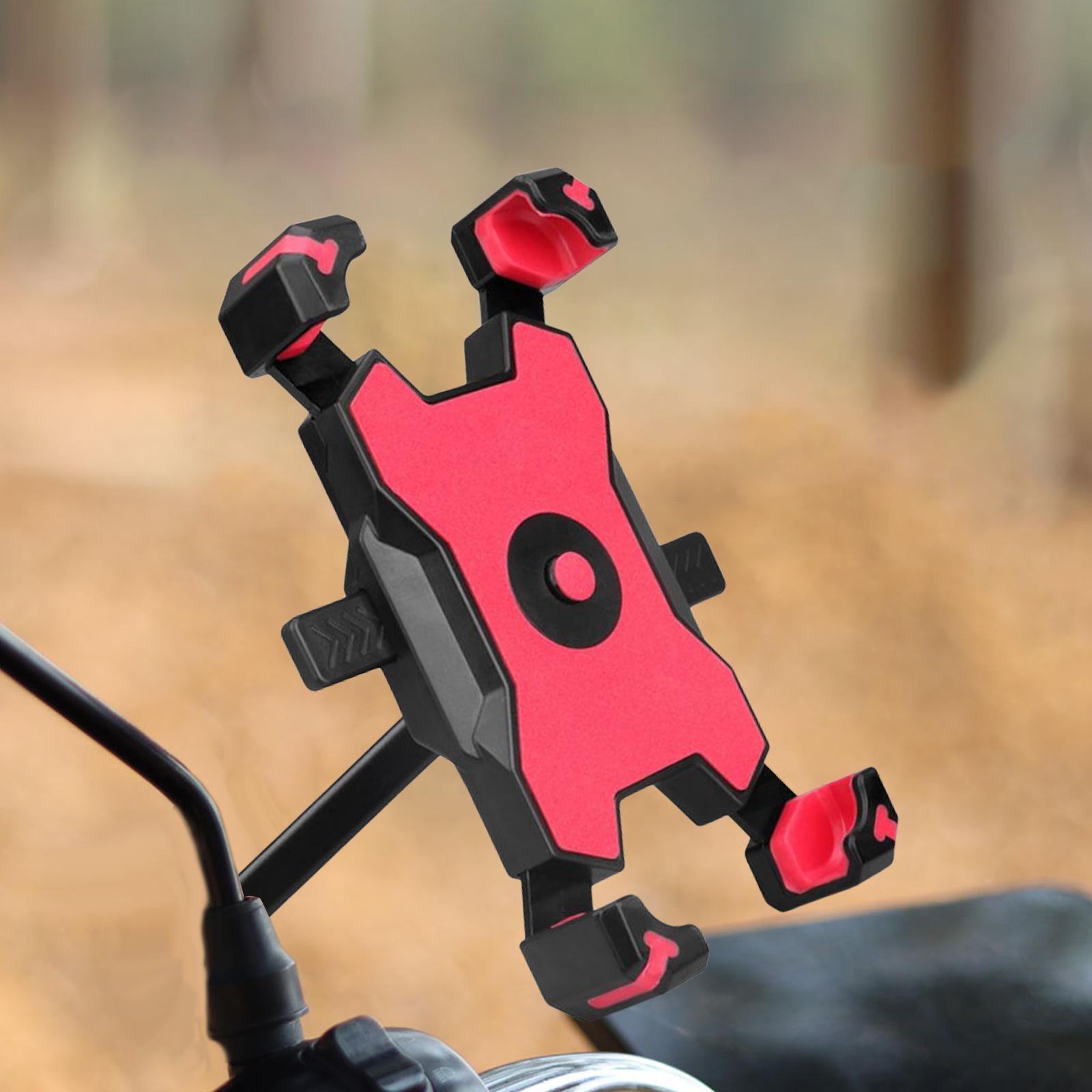 Bicycle Phone Holder Bike Rotation Handlebar Bracket Adjustable red