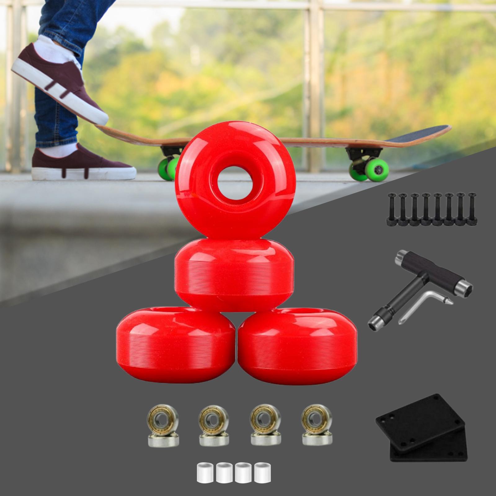 4x Skateboard Wheels Set Stable Quiet Smooth Shock Absorption Roller Parts