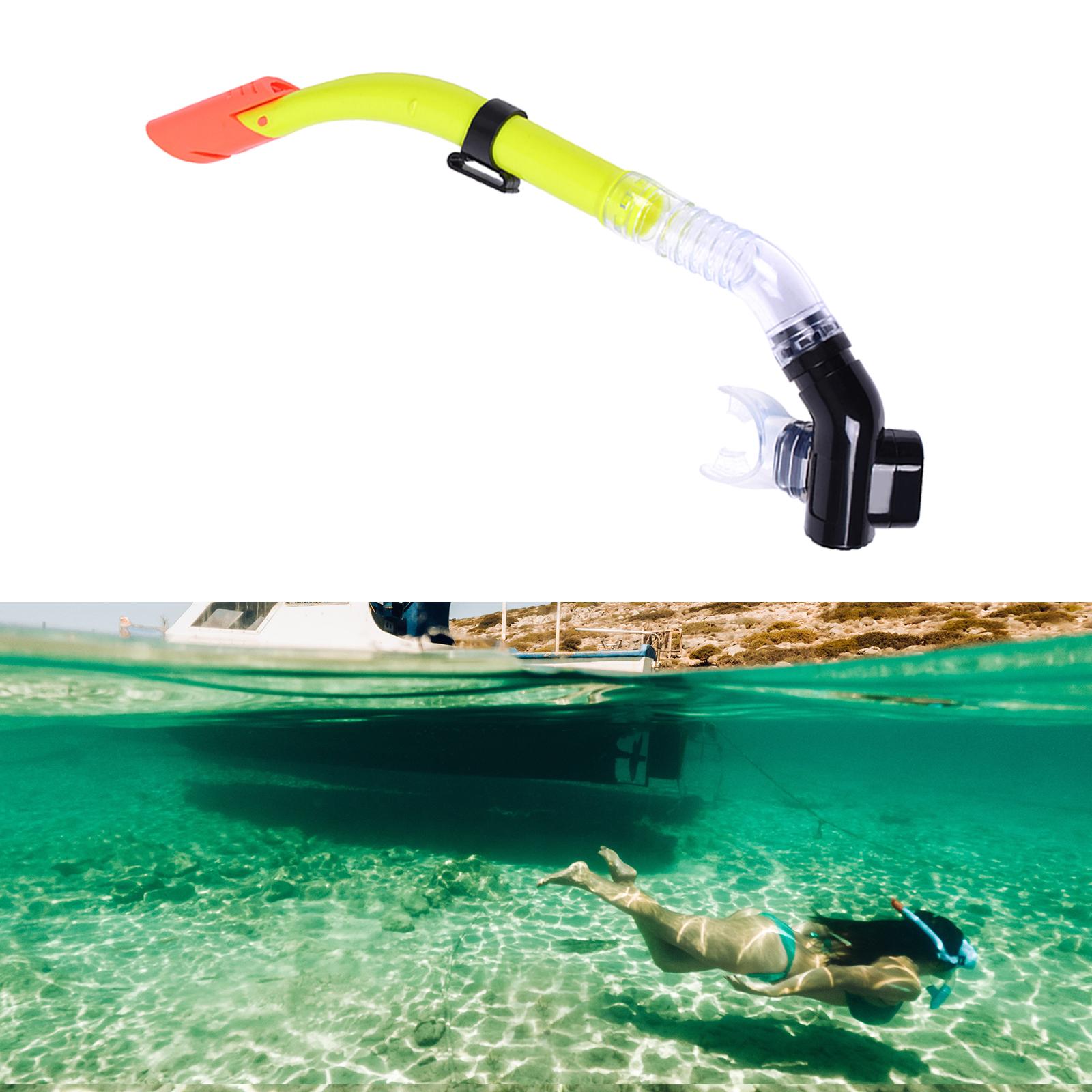 Semi Dry Snorkel, Snorkel Swimming Diving Snorkeling Equipment Snorkel Yellow