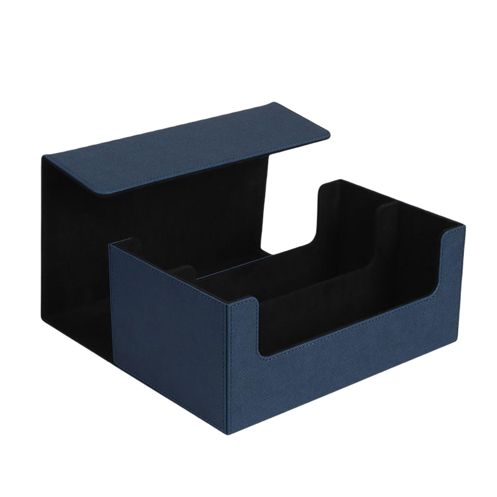 Trading Card Deck Box Case Storage Organizer Holder Blue Black