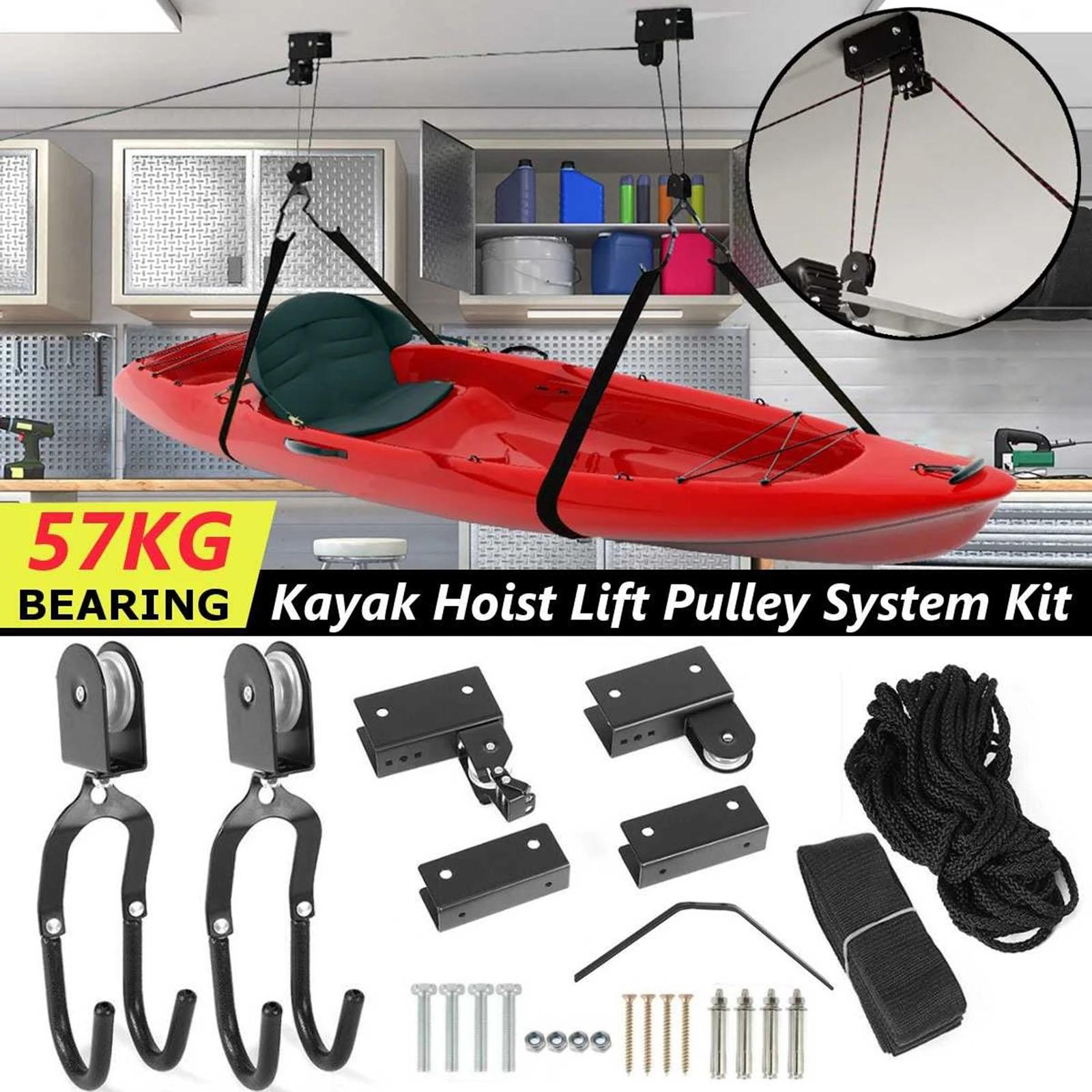 Kayak Hoist Lift Pulley System Garage Ceiling Storage Mounted Bike Hanger