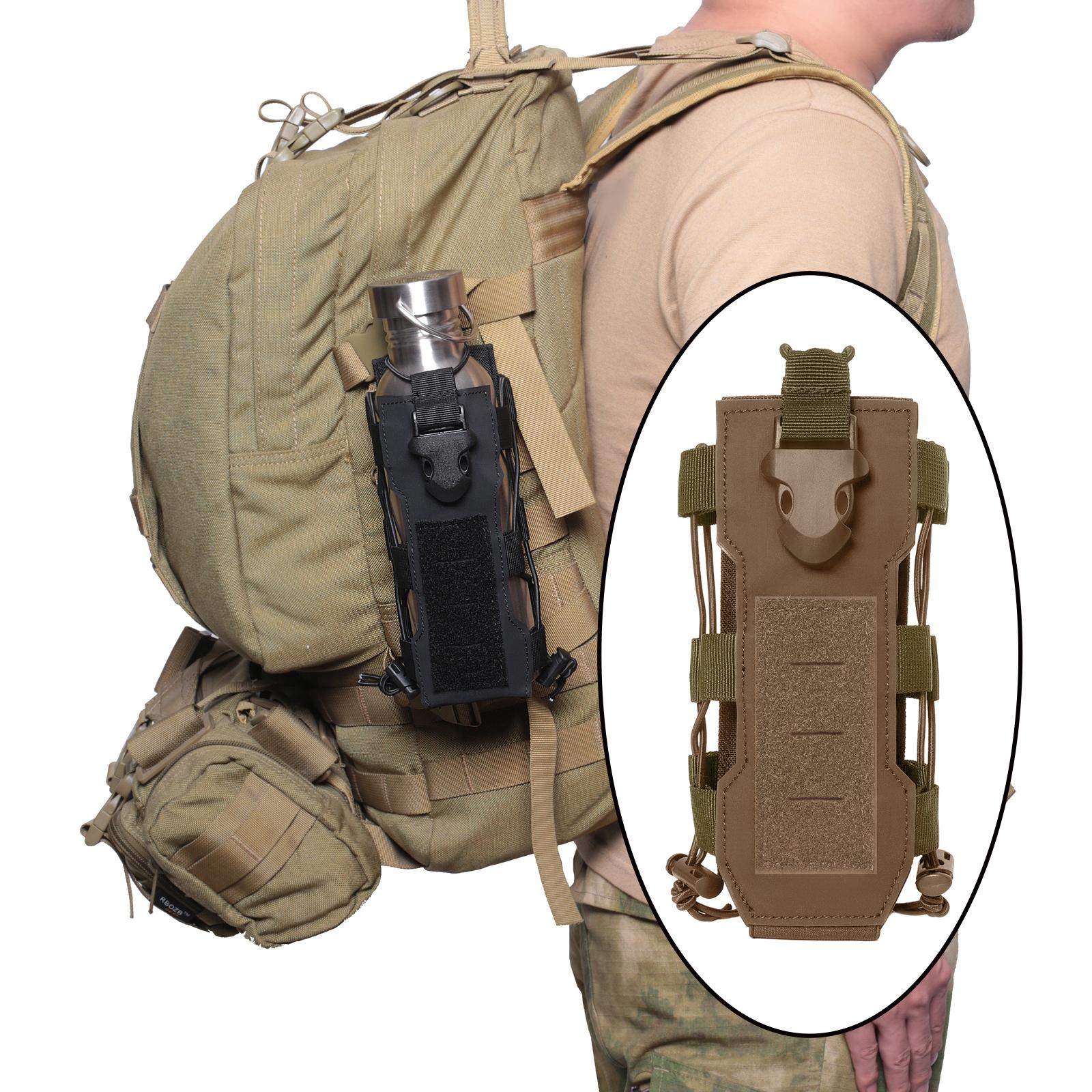 Molle Pouch Hydration Carrier Outdoor Sports Water Bottle Holder Khaki