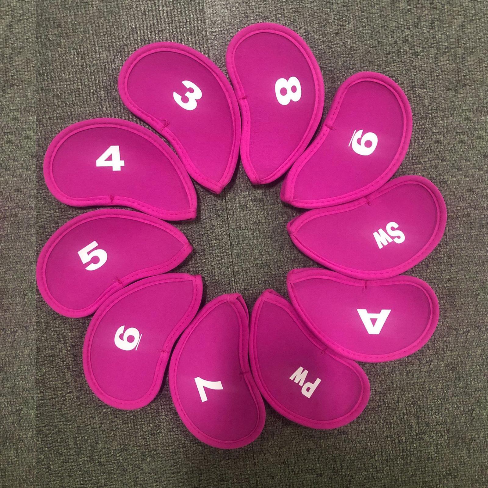 10 Pieces Golf Club Iron Headcover Set Protection Guard Guard Protective Red