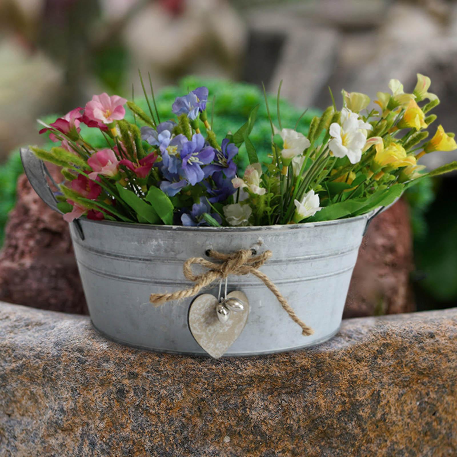 Retro Iron flower buckets Planter patio gardens Ornament Flower Pots Farmhouse