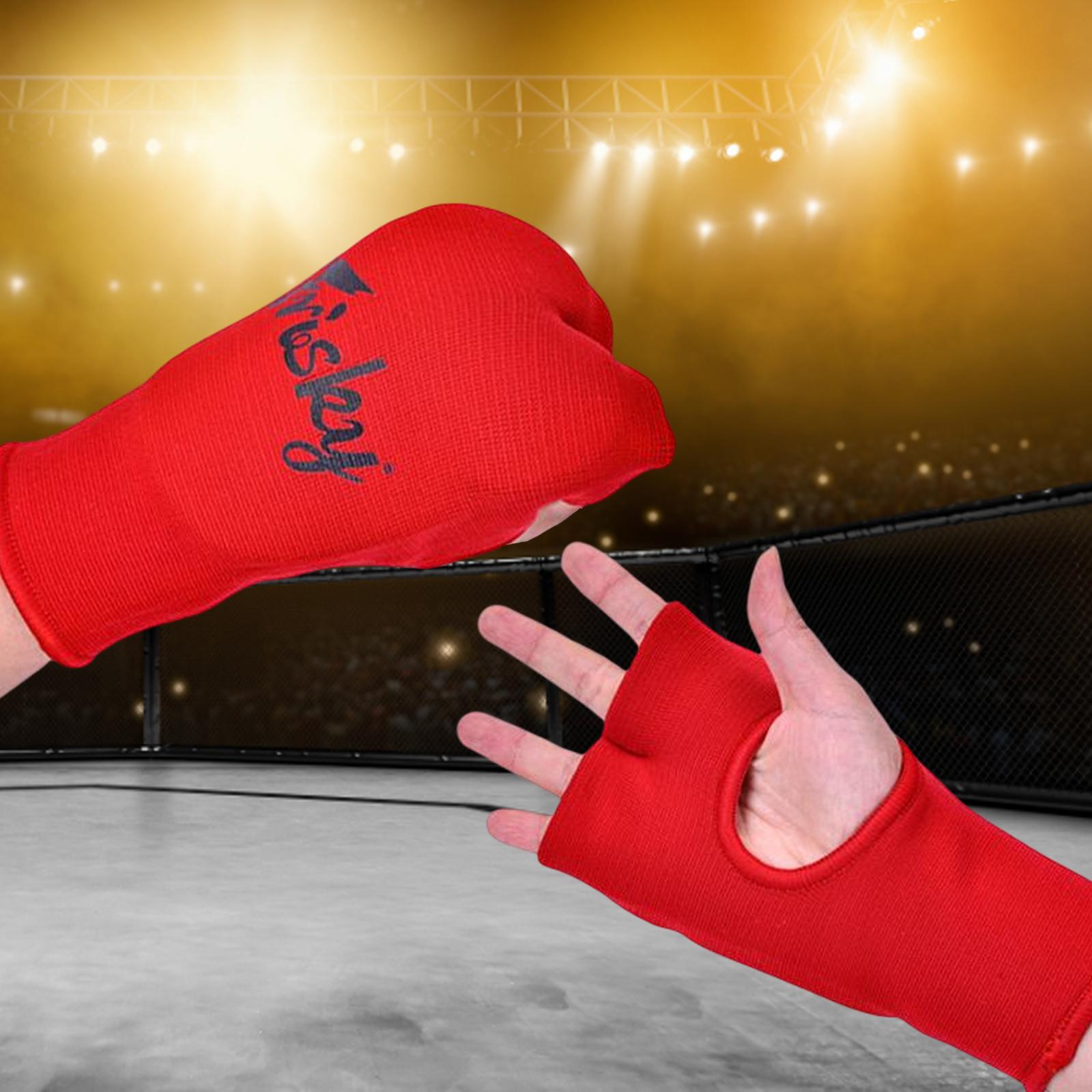 Elastic Hand Wraps Comfortable Inner Gloves for Boxing for Martial Arts Red with XS