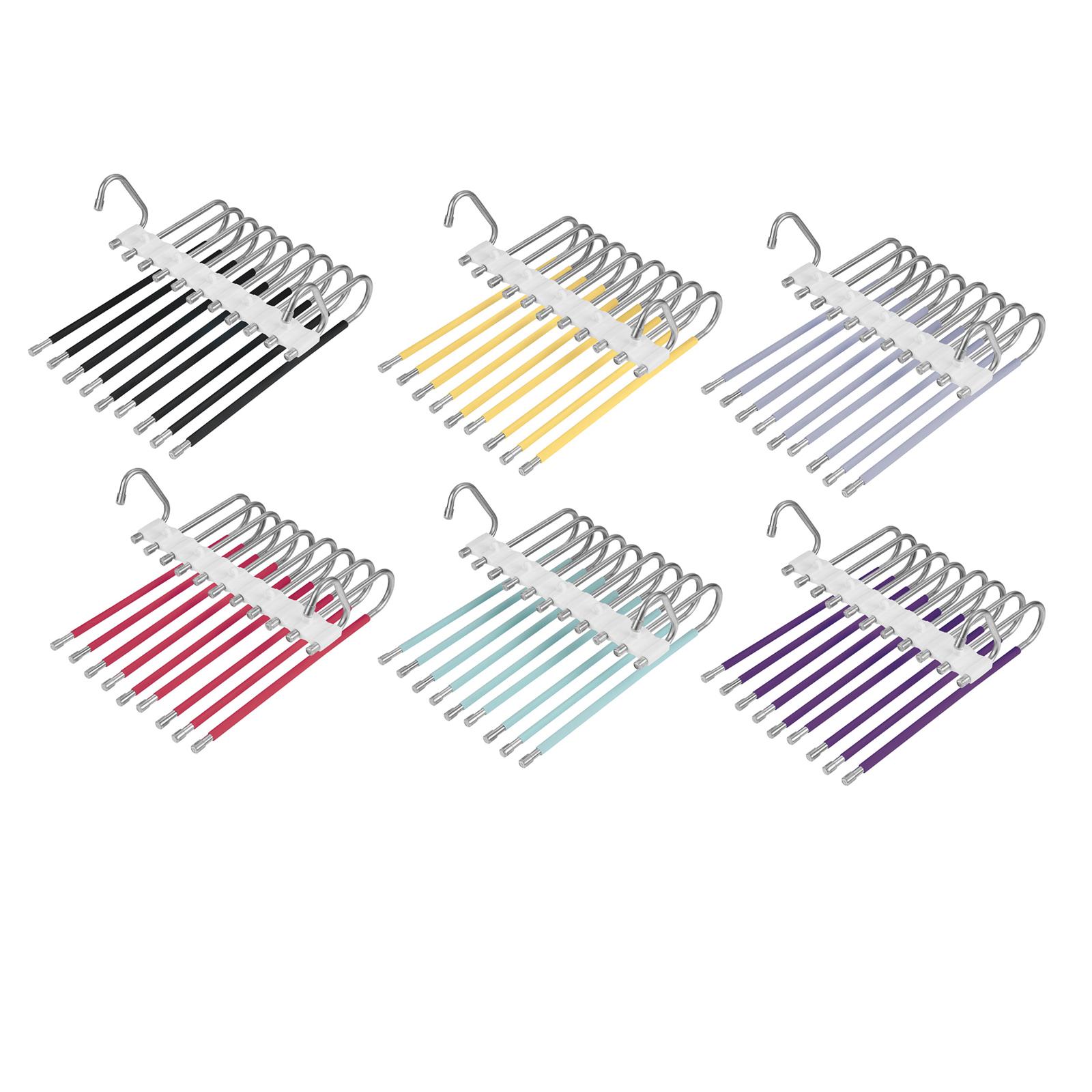 Multi Layer Folding Pants Hangers Slack Wardrobe Travel Hotel Hanging Rack Red