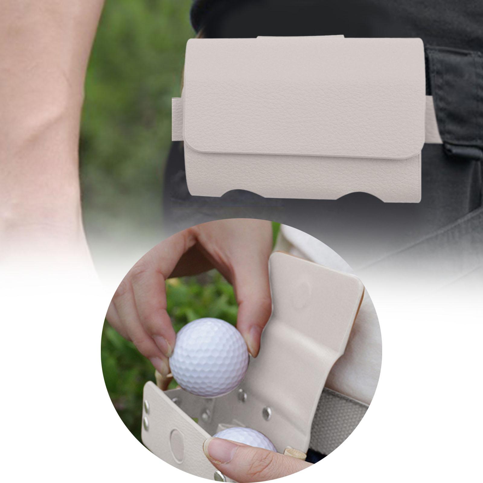 Portable Golf Ball Storage Bag Pouch Belt Waist Bag Organizer Unisex Holder White