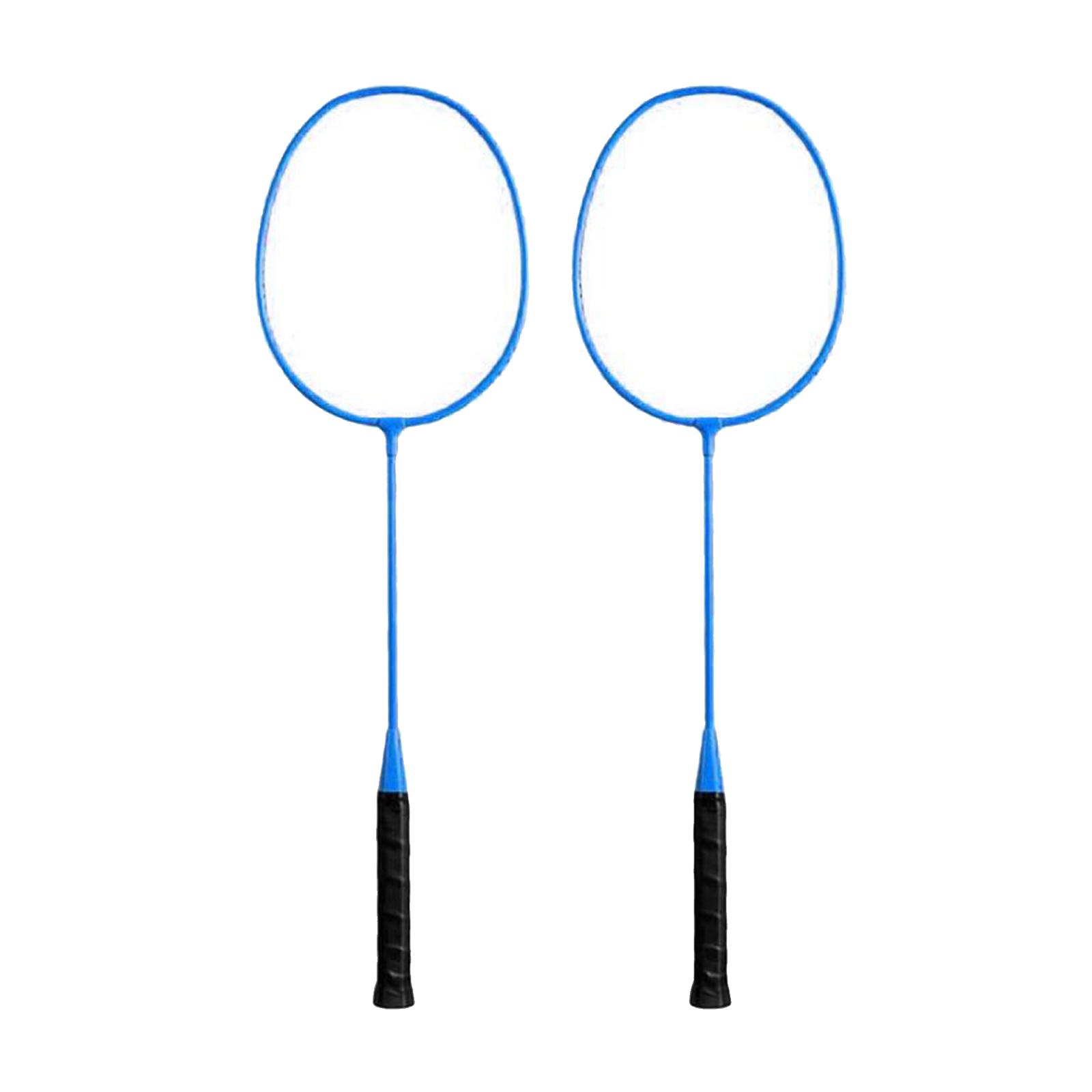 Badminton Rackets 2Pcs Badminton Equipment for Beach Indoor Outdoor Backyard Blue