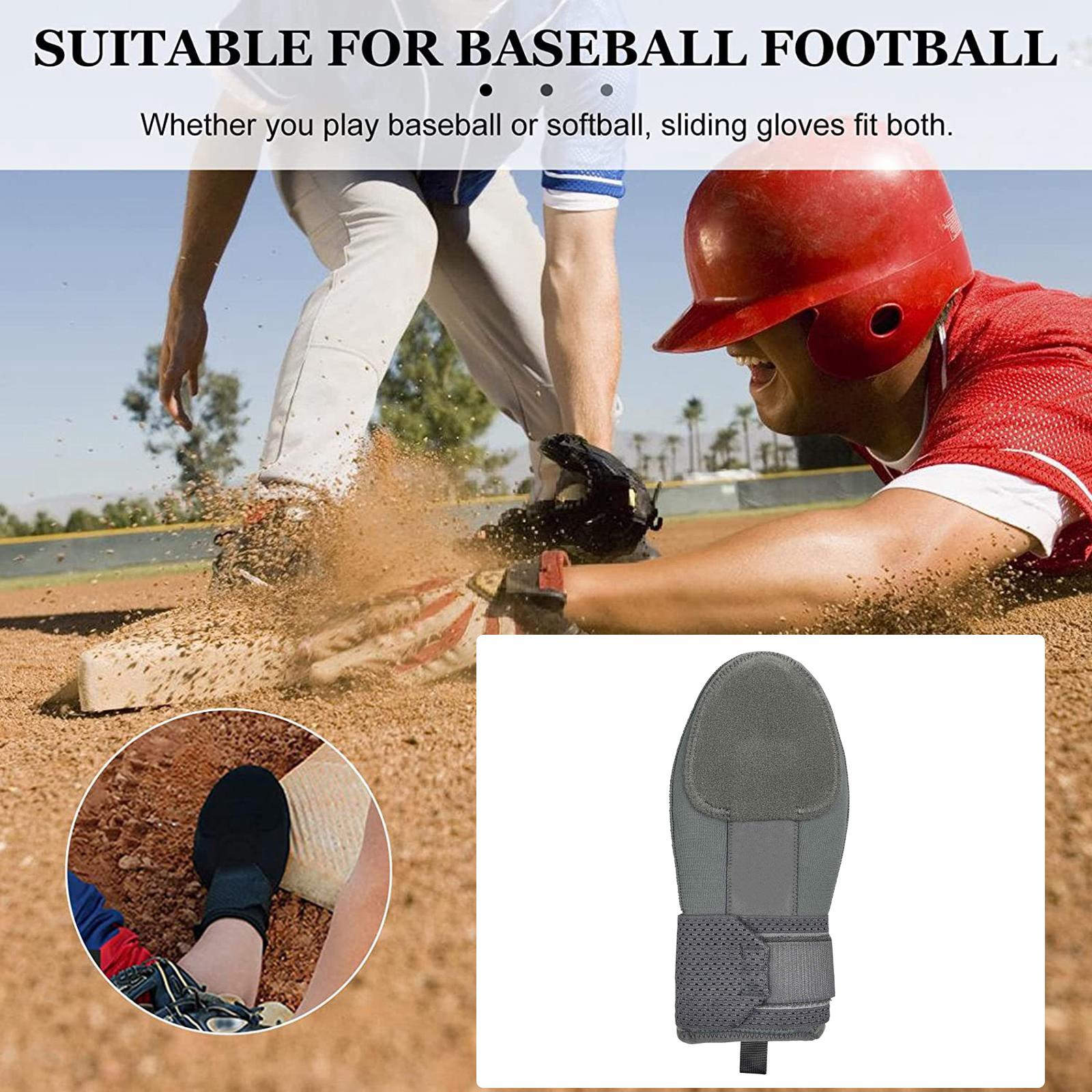 Baseball Softball Sliding Glove w/ Elastic Compression Strap Hand Protector Adult Gray