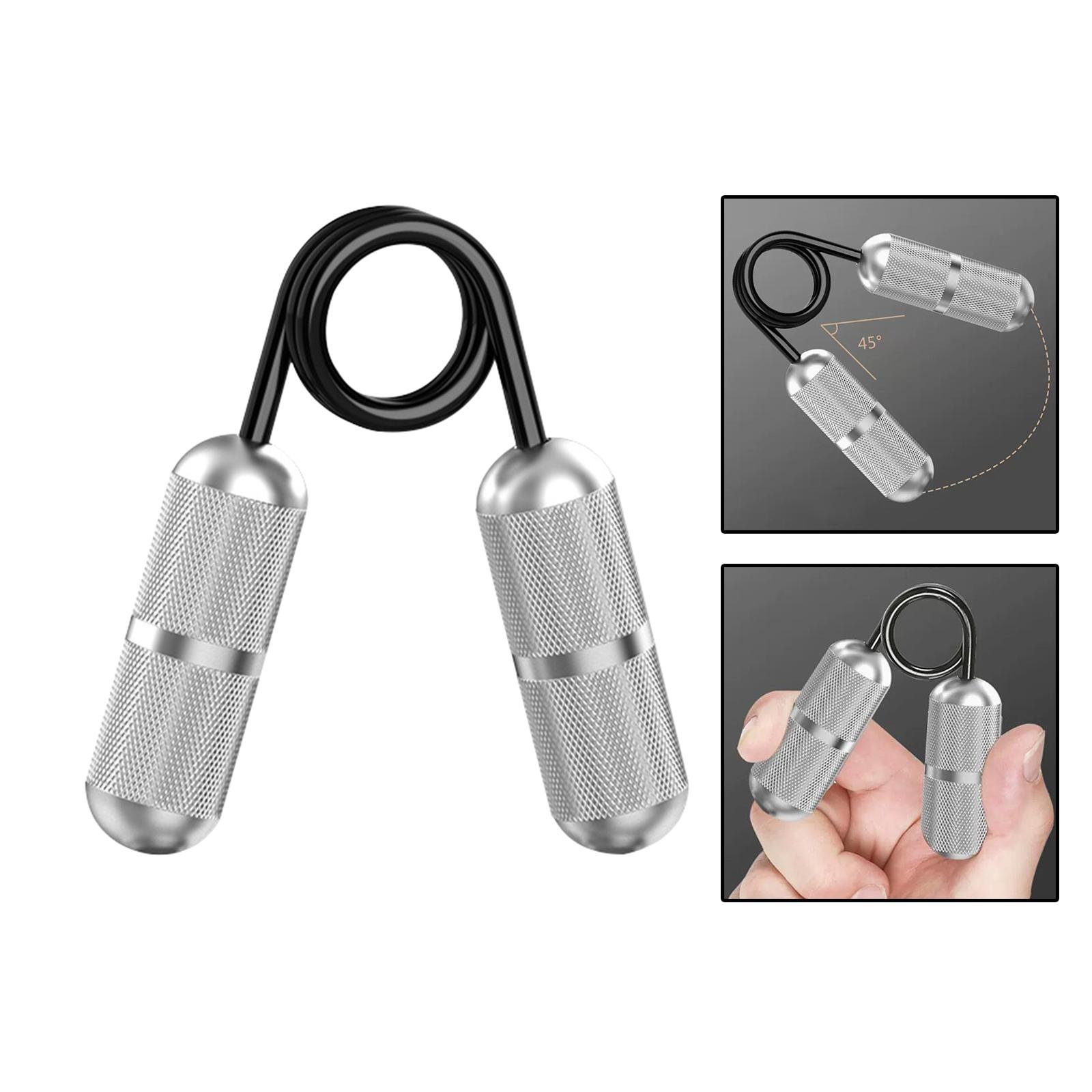 Fingers Exerciser Stretcher Strength Trainer Exercise Hand Grip Strengthener Silver 8x9.5cm