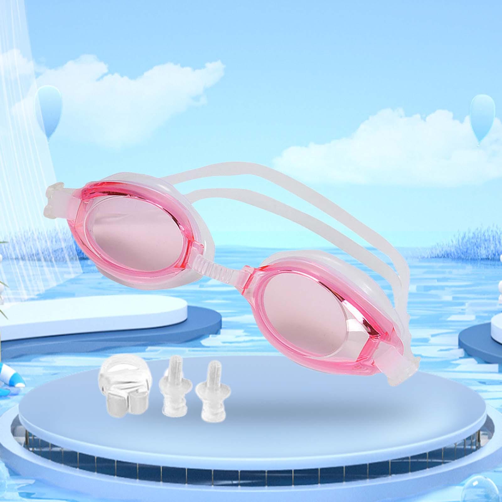 Swimming Goggles Adult Soft Silicone Strap Comfortable Anti Fog Swim Goggles Pink