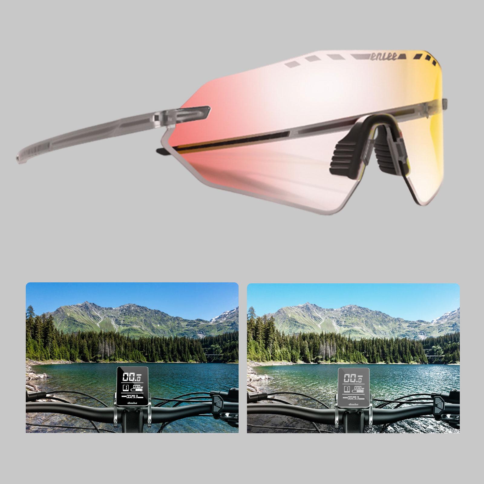 Frameless Photochromic Cycling Sunglasses Cycling Glasses Sturdy Outdoor Style A