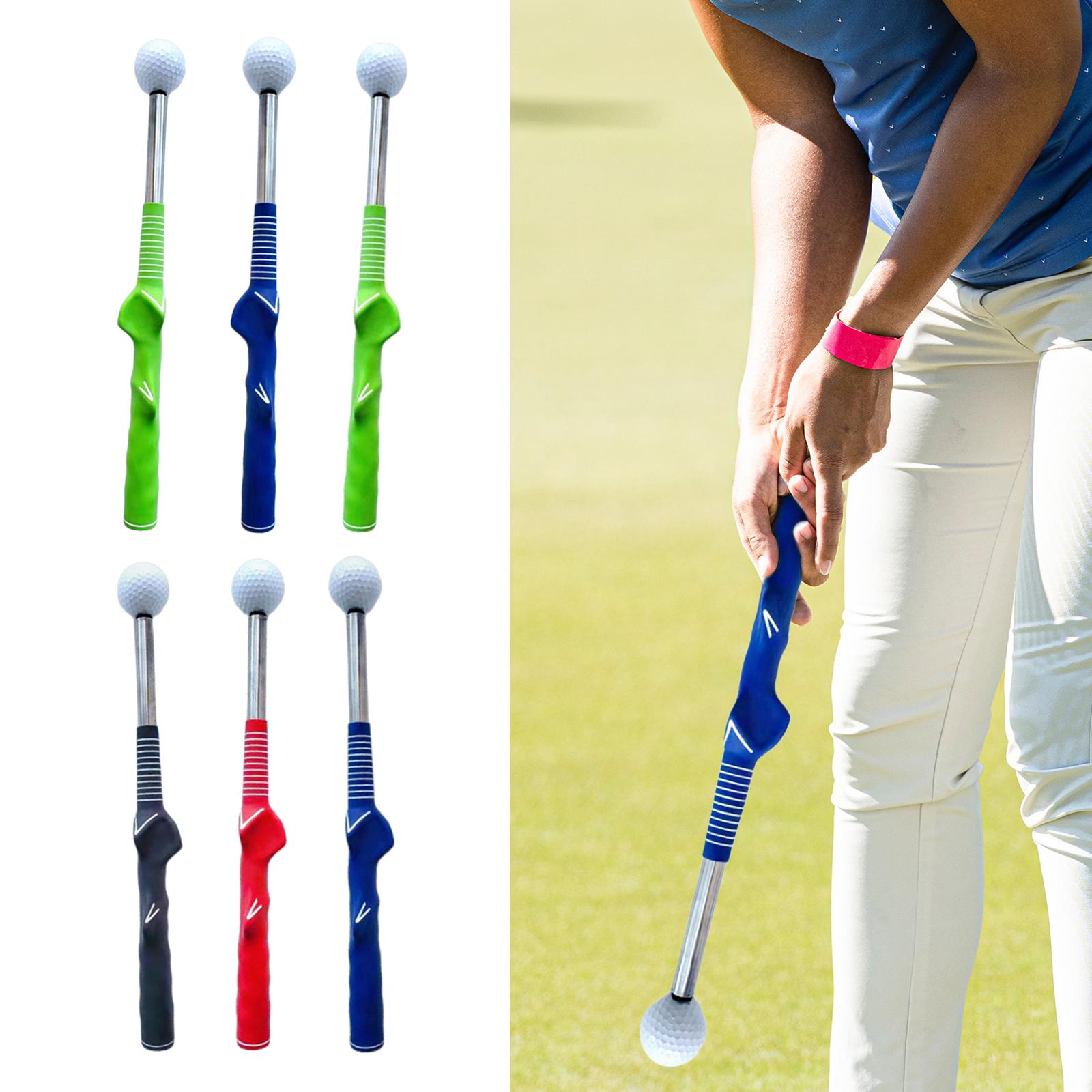 Telescopic Warm up Sticks Practice Beginner Equipment Golf Swing Trainer Aid Green