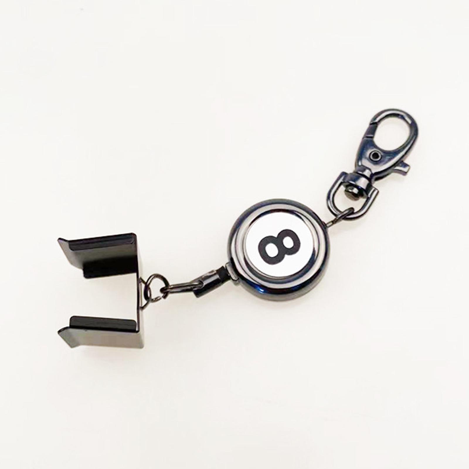 Retractable Key Ring Cups Pocket Billiard Snooker Pool Chalk Holder Keychain
