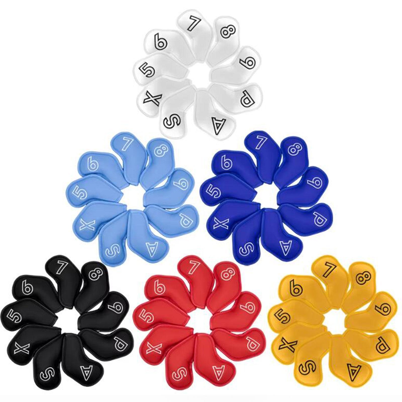 9Pcs Golf Club Headcovers Premium Scratchproof Fashion Lightweight Protector White