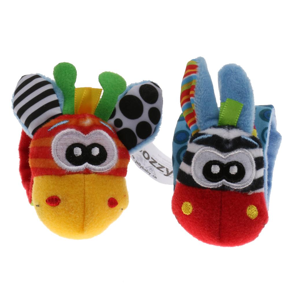 Cute Wrist Rattles Educational Soft Infant Baby Toy Giraffe&Zebra 