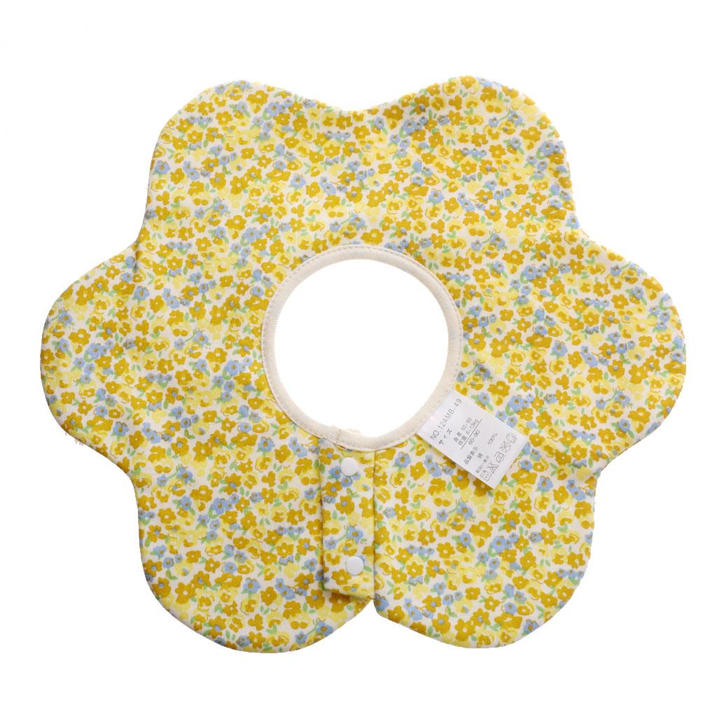 Infant Baby Kids Bibs Round Flower Head Scarf Bandana Saliva Towel Yellow