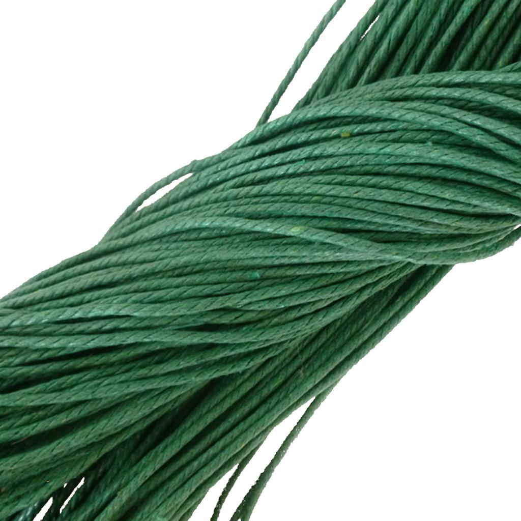 10M Green Waxed Cotton Rope String Jewelry Bracelet Making 2mm