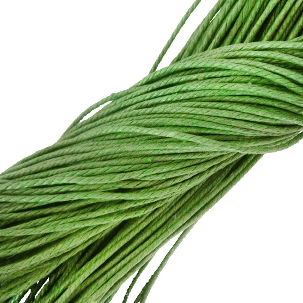 10M Light Green Waxed Cotton Rope String Jewelry Bracelet Making 2mm