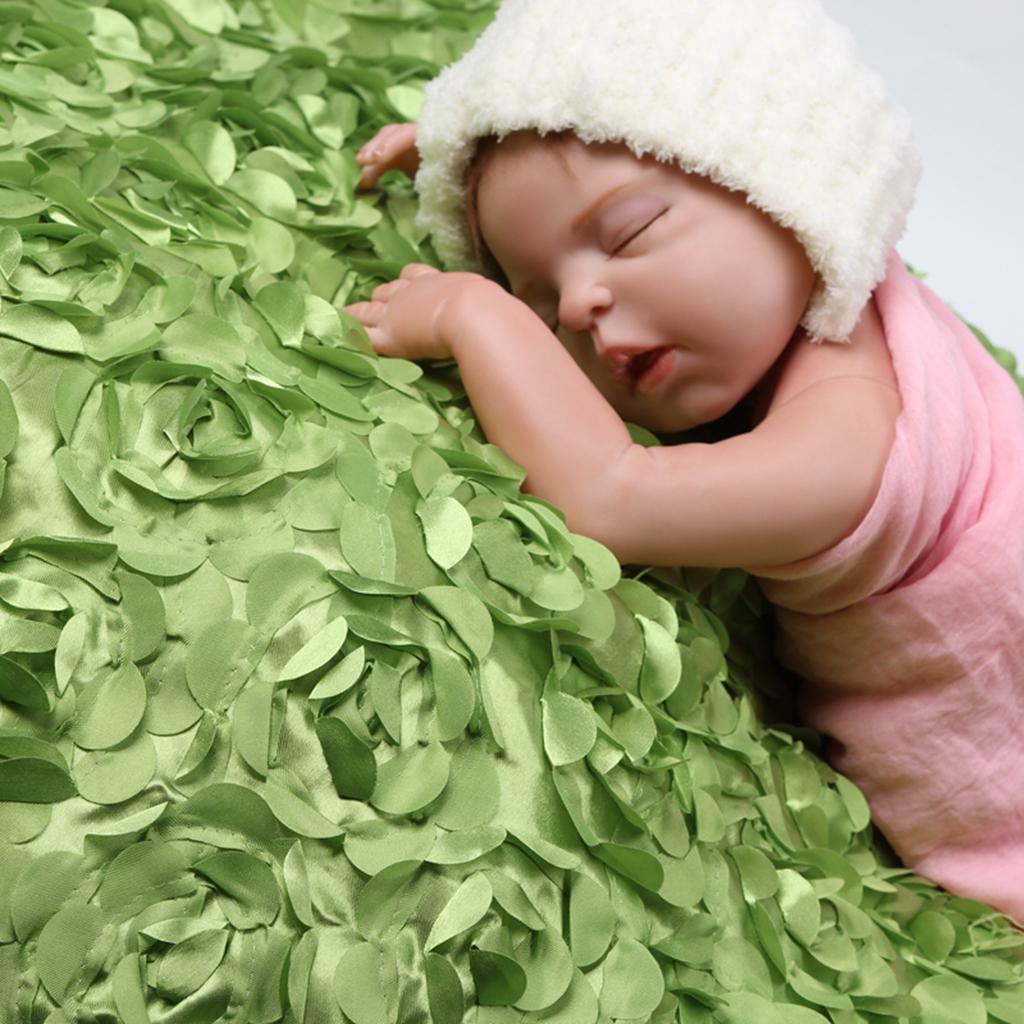 Newborn Baby 3D Rose Blanket Photography Photo Props Backdrop Green